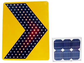 Solar LED warning sign, traffic sign, LED traffic sign